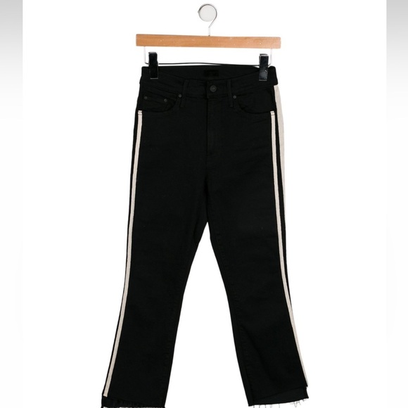 Mother Women’s High Rise Insider Crop Step Fray Black Denim Jeans- Size 26 - Picture 3 of 8